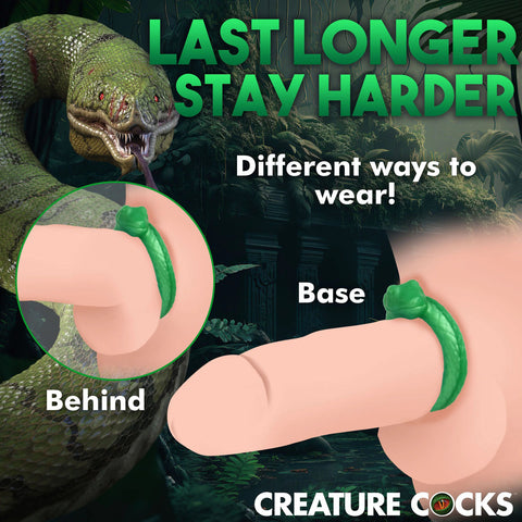 Serpentine Silicone Cock Ring in Green for Enhanced Intimacy COCK RINGS