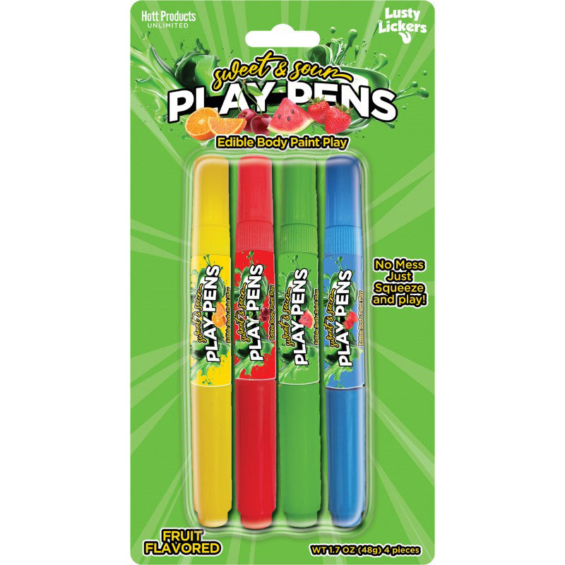 Sweet and Sour Play Pens 4 Pack – Assorted Flavored Edible Pens Multi Bachelor & Bachelorette Items