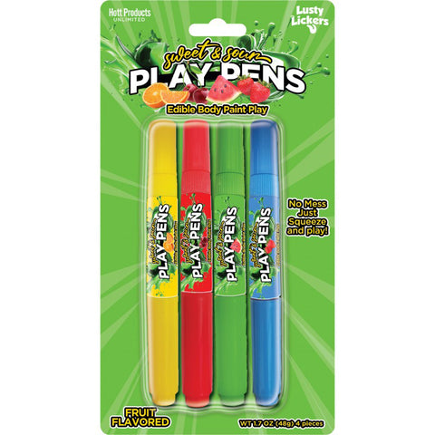 Sweet and Sour Play Pens 4 Pack – Assorted Flavored Edible Pens Multi Bachelor & Bachelorette Items