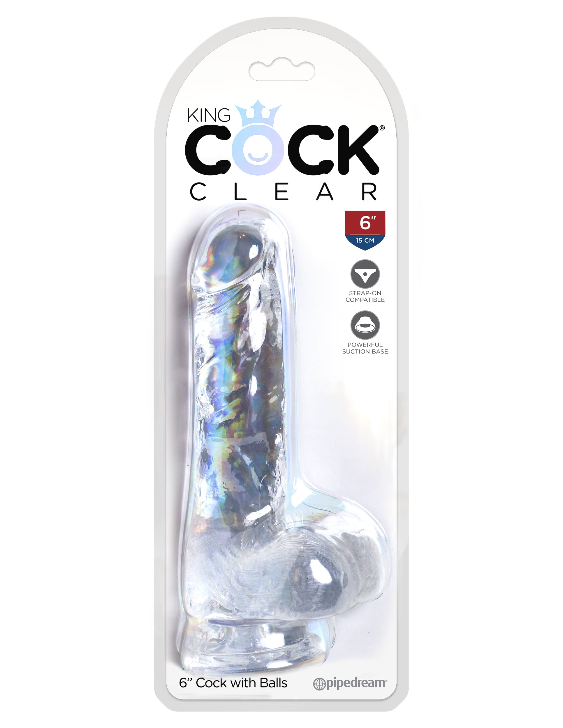 King Cock Clear 6 Inch Realistic Silicone Dildo With Balls Clear > Dildos > Slim Dildos