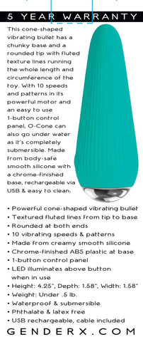 Gender X O-CONE - Bullet 10.8 cm Waterproof Vibrator Blue BULLETS