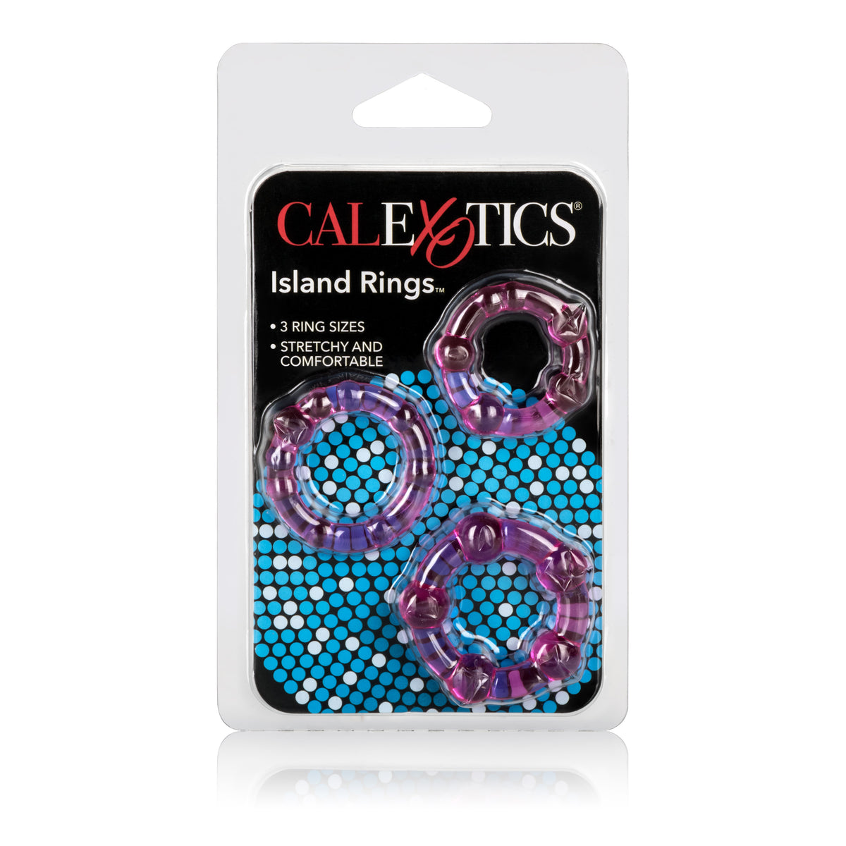 Island Rings Pink Stretchy Transparent TPR Cock Rings Trio Small Medium Large with Pleasure Beads > Cock Ring > Sets