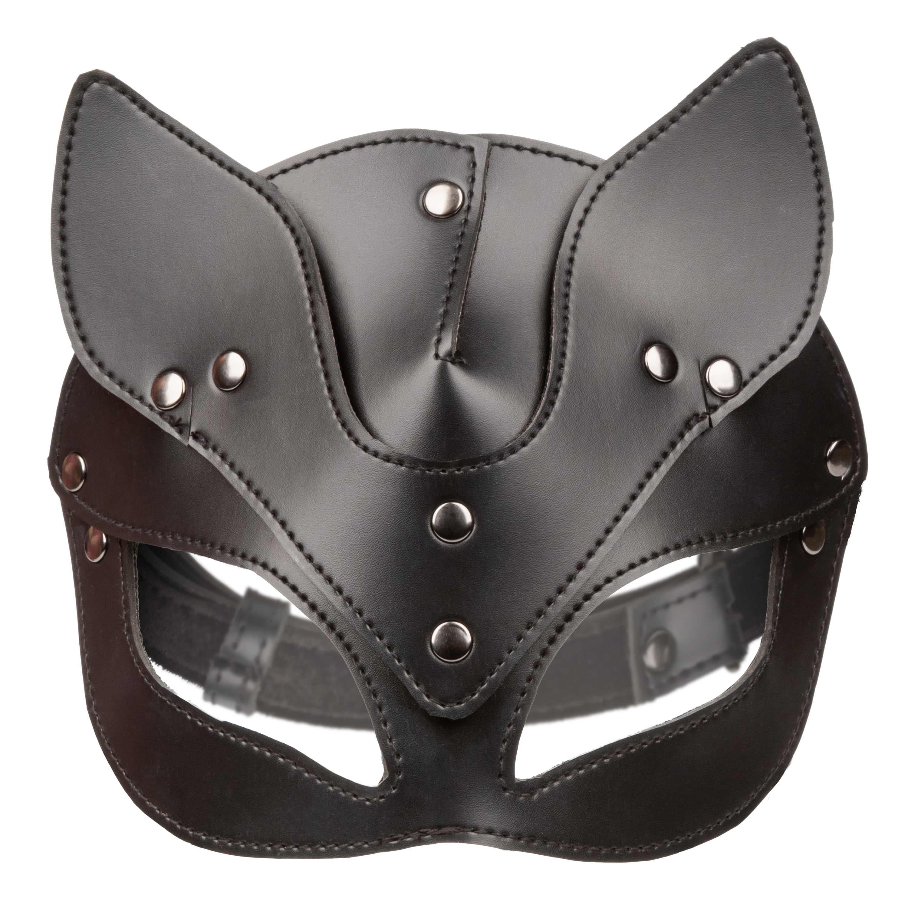 Euphoria Collection Black Cat Mask with Velvet Interior and Adjustable Buckle Closure, 25 Inch Maximum Circumference Costumes