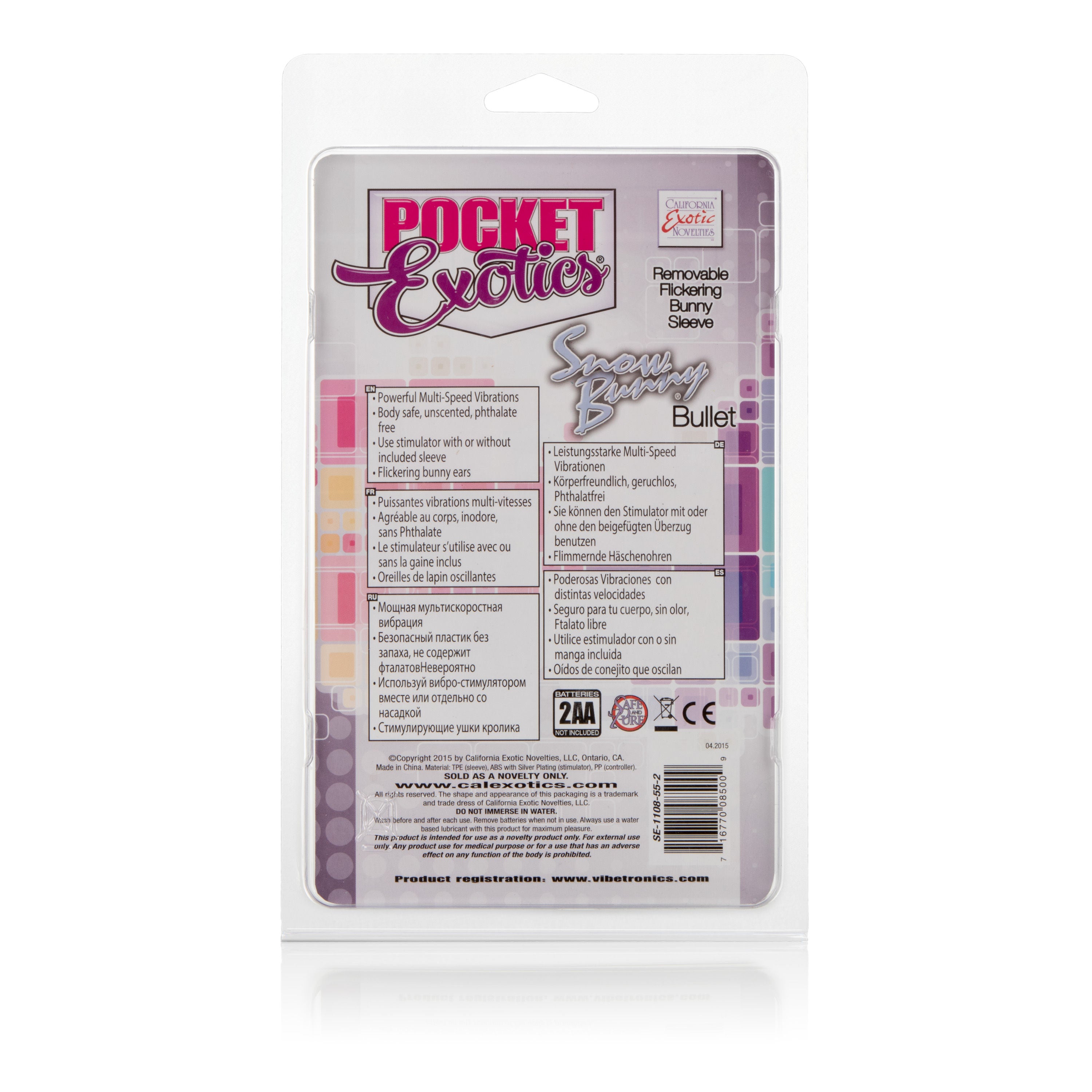 Pocket Exotics Snow Bunny Bullet - Clear VIBRATORS-RABBIT