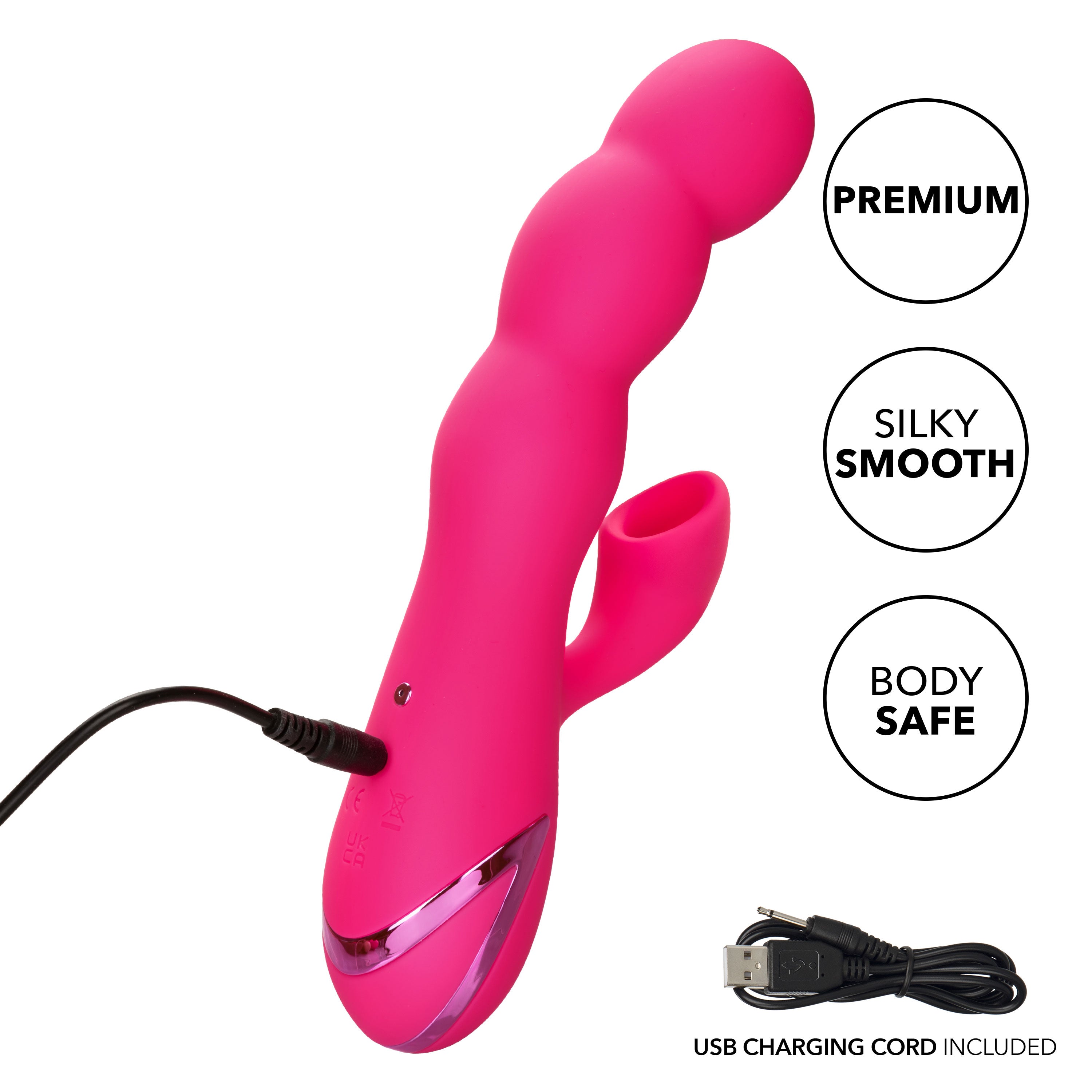 California Dreaming Oceanside Orgasm Massager with Clitoral Suction and Vibrating Functions Pink VIBRATORS-RABBIT-MULTI