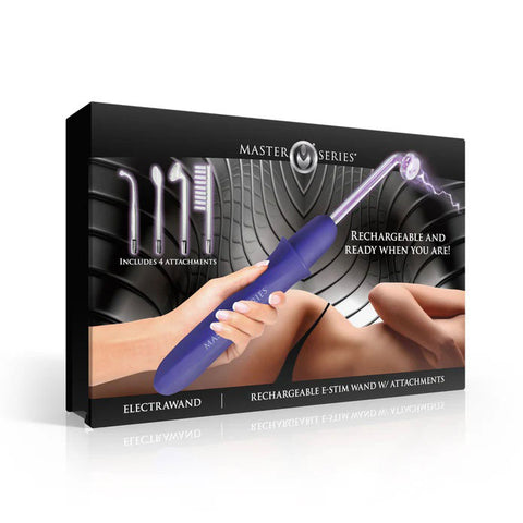 Elektrawand Rechargeable Violet Wand (Purple) – Cordless Electro Stimulation Wand with Attachments Purple E-STIM TOYS