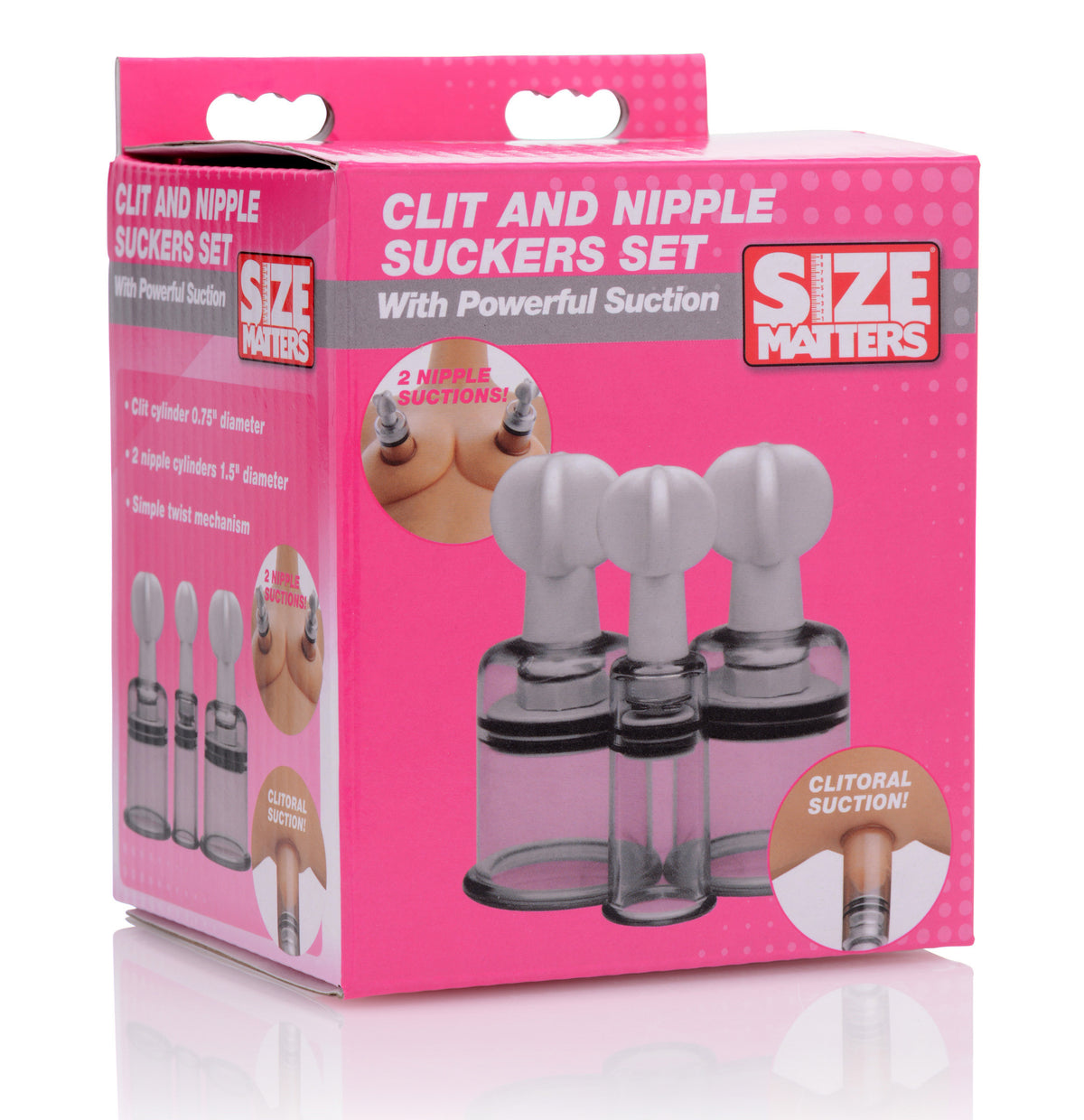 Size Matters Clit and Nipple Sucker Set – Compact Suction Stimulator Clear > Sex Toys > Nipple Suckers