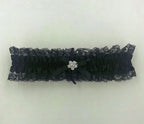 Elegant Moments Black Satin Lace Leg Garter One Size Fit Black One Size > Clothes > Accessories