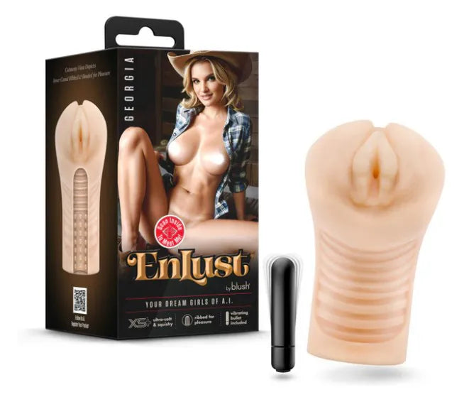 Enlust Georgia Male Masturbator with Bullet Vibrator – Premium Masturbator Beige > Sex Toys For Men > Masturbators > Vibrating