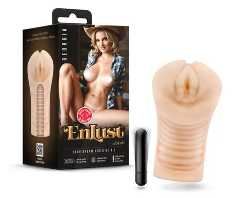 Enlust Georgia Male Masturbator with Bullet Vibrator – Premium Masturbator Beige > Sex Toys For Men > Masturbators > Vibrating