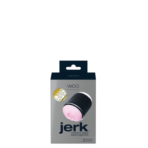 Jerk Perfect Sized Clear Masturbator with Anti Slip Grip Pink Strokers - Manual