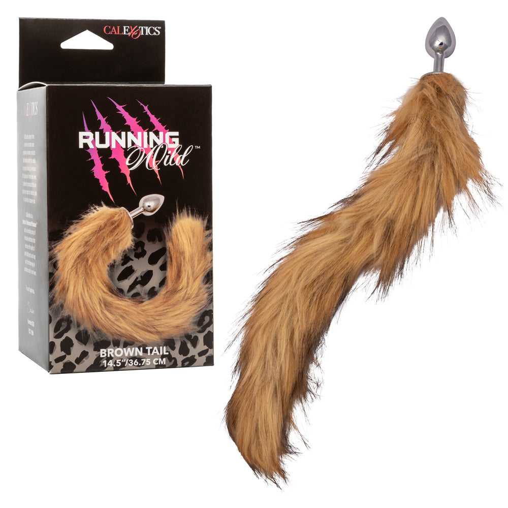 Running Wild Tail (Brown) – Metallic Probe with Long Tail Accessory > Anal Range > Tail Butt Plugs