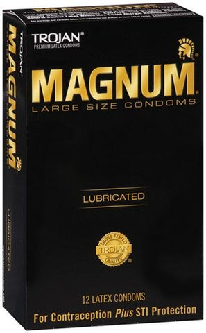 Trojan Magnum Large Size Lubricated Condoms 12 Pack Condoms