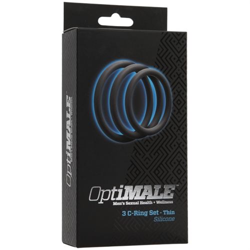 Optimale Thin C Ring Set Silicone Cock Rings in Black 3 Pack COCK RING Set