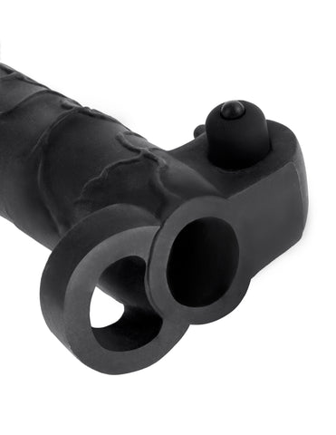 Fantasy X-Tensions Vibrating Real Feel 2-Inch Penis Extension Black SLEEVES