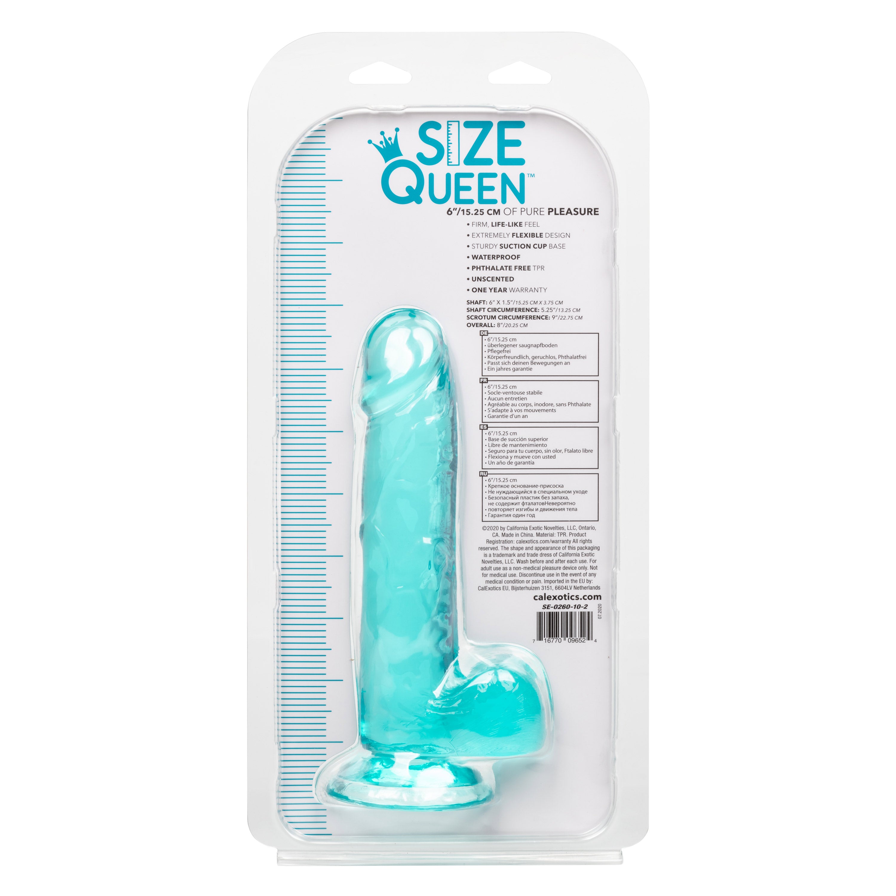 Size Queen 6 Inch Blue Realistic Dildo with Life Like Texture > Dildos > Realistic Dildos