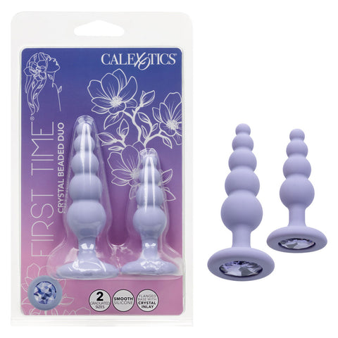First Time Crystal Beaded Duo (Purple) – Beginner Beaded Anal Probe Set > Anal Range > Anal Beads