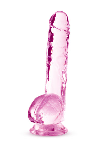 Naturally Yours 8 Inch Crystaline Dildo Rose DONGS