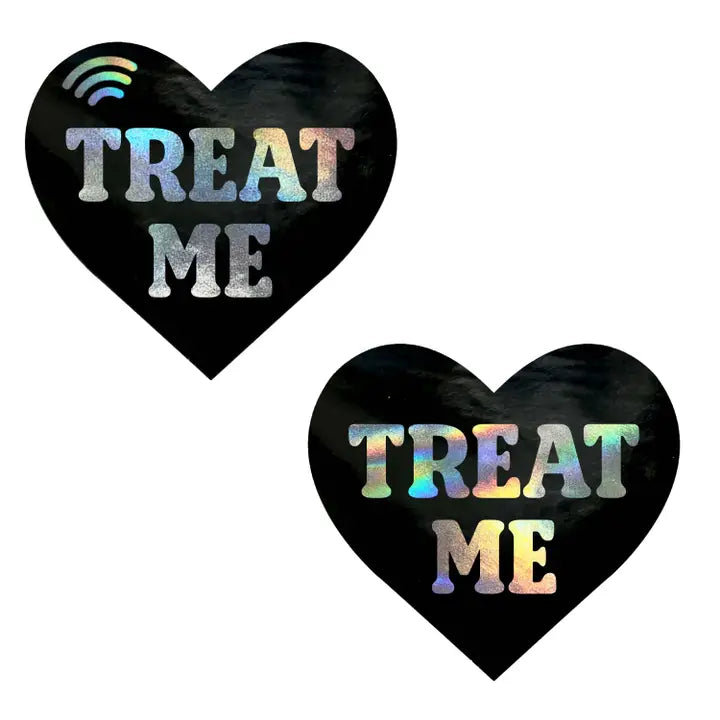Treat Me Holographic Heart Smart Waterproof NFC Pasties > Clothes > Pasties