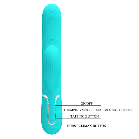 Perdita Twinkled Tenderness Rechargeable Clitoral Vibrator Turquoise VIBRATORS-RABBIT