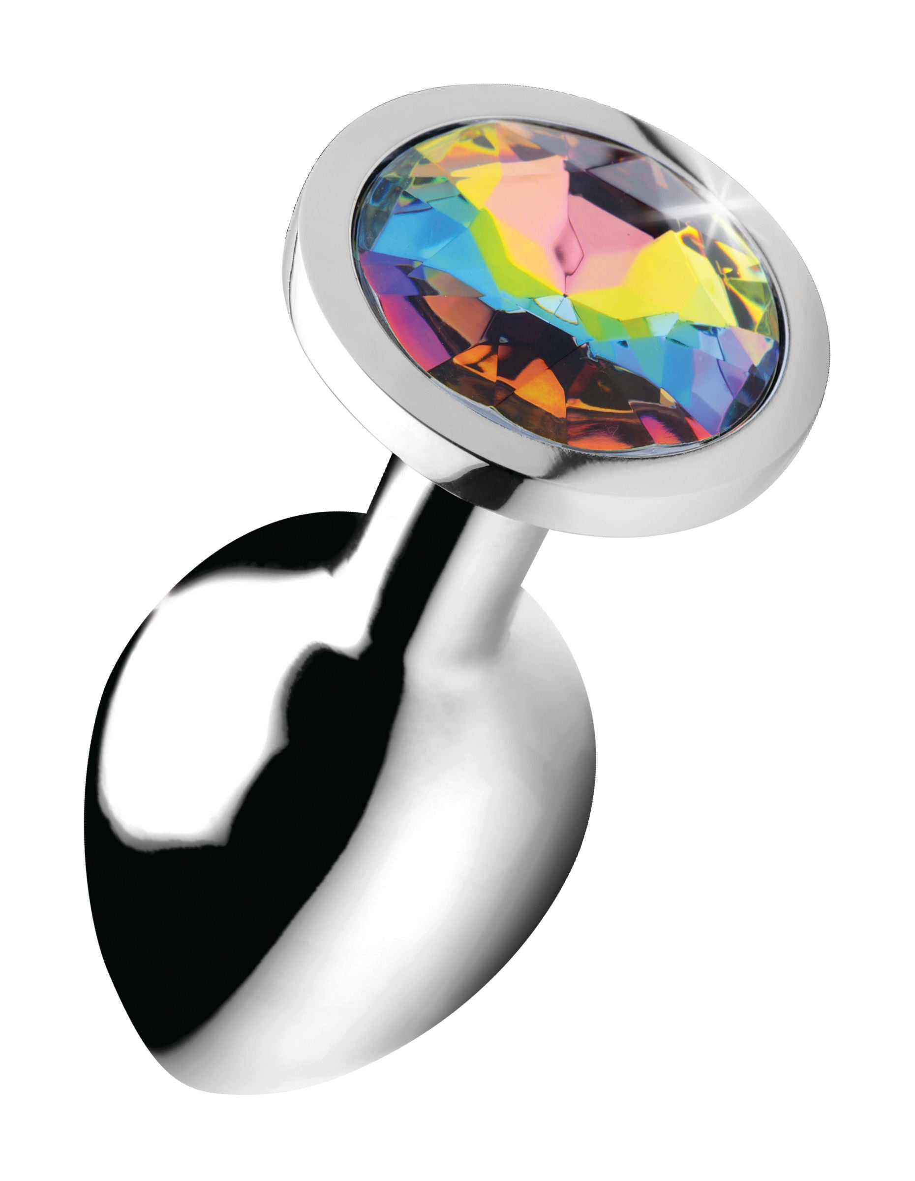Rainbow Prism Gem Medium Anal Plug for Adult Intimacy Play Multi > Anal Range > Jewel Butt Plugs