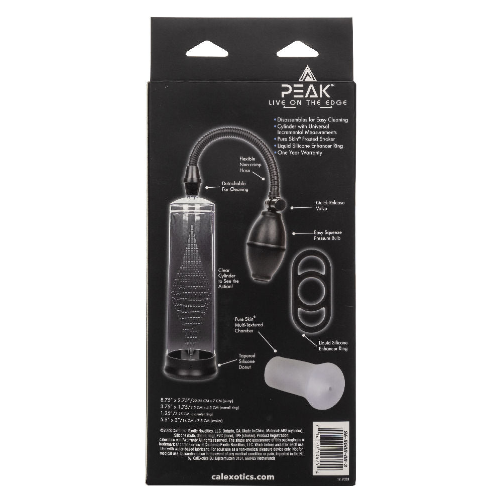 Peak Edging Intimate Kit with Pump Ring and Stroker Black Clear PUMPS