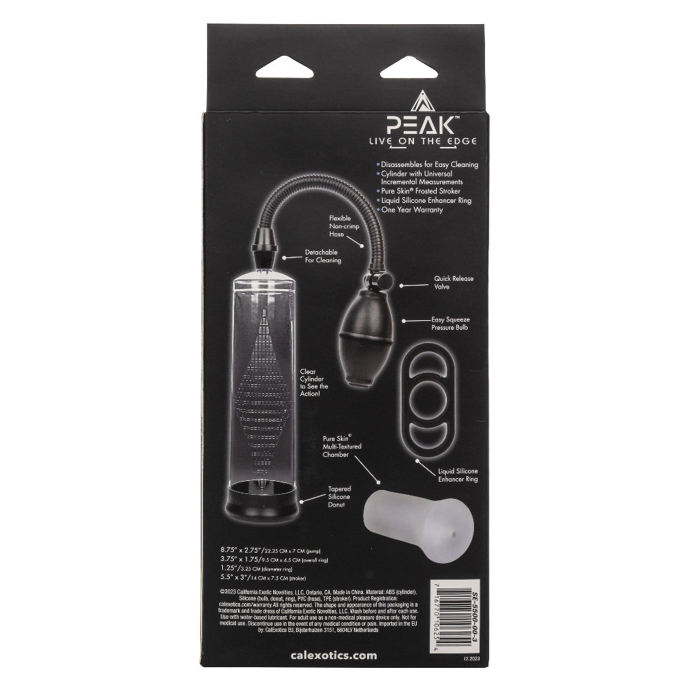 Peak Edging Intimate Kit with Pump Ring and Stroker Black Clear 8.75" x 2.75" > Pumps > Penis Pumps