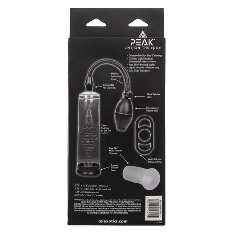 Peak Edging Intimate Kit with Pump Ring and Stroker Black Clear PUMPS