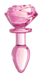 Rose Floral Borosilicate Glass Anal Plug Size Small > Glass > Toys