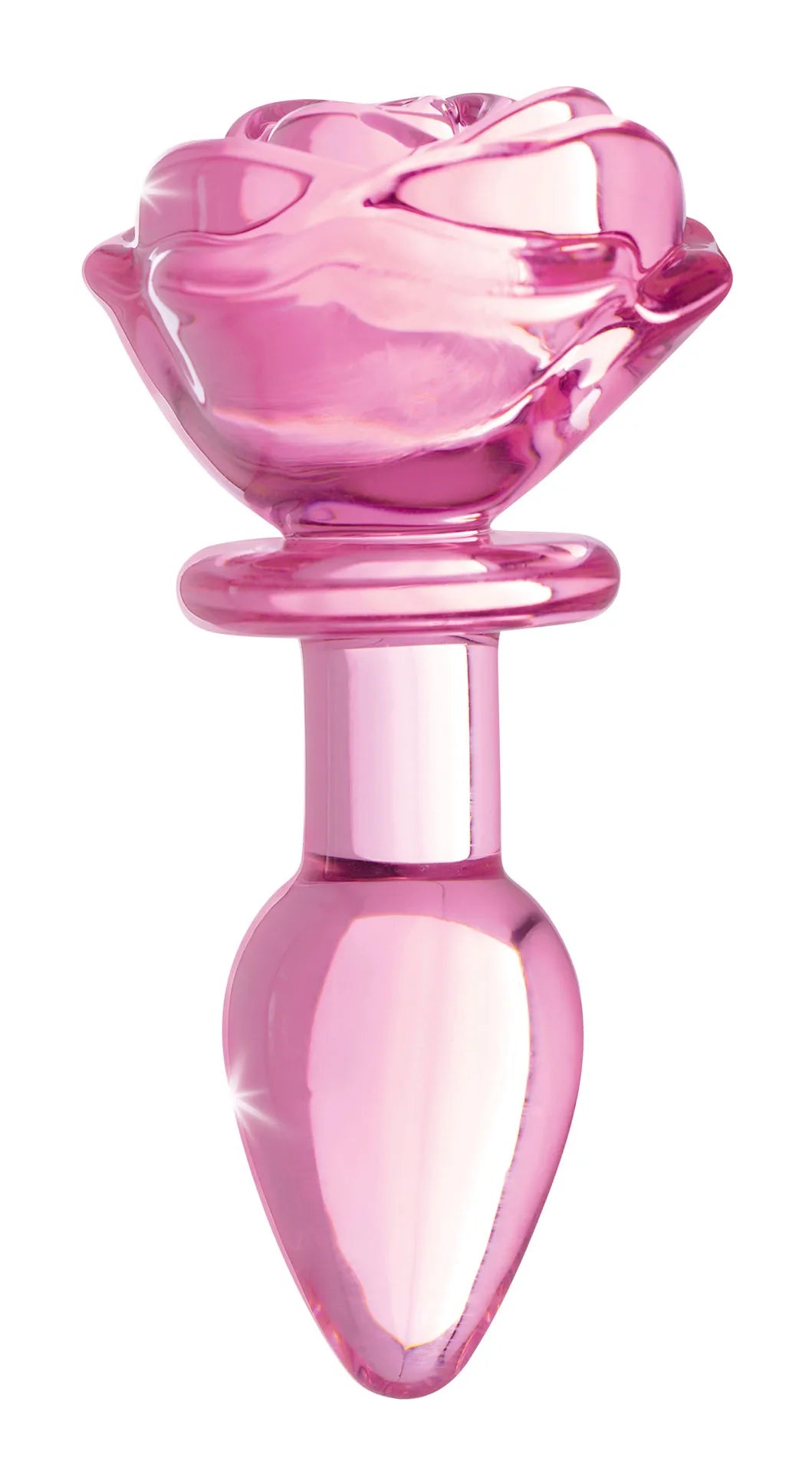 Rose Floral Borosilicate Glass Anal Plug Size Small > Glass > Toys