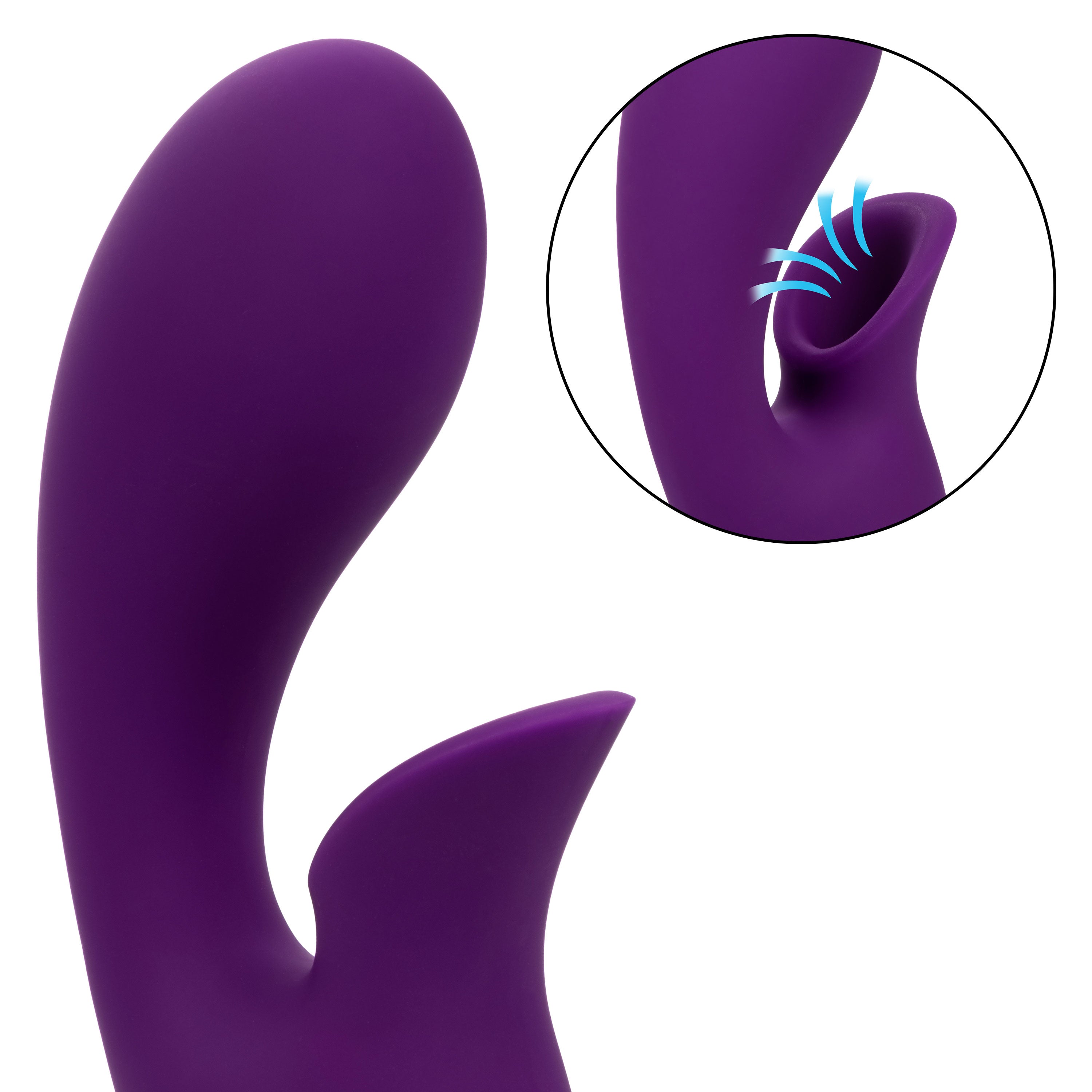 California Dreaming Huntington Beach Heartbreaker Purple Silicone Rechargeable Massager with Dual Motors and 10 Suction Functions STIMULATORS
