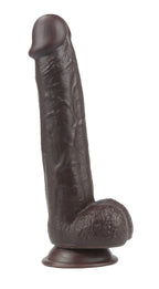 Get Lucky 9 Inch Bendable Real Skin Dildo in Dark Brown > Dildos > Large Dildos