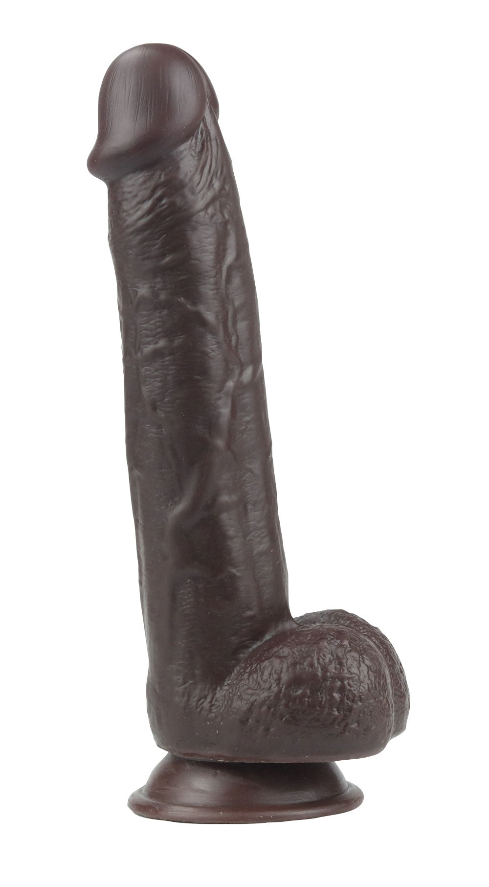 Get Lucky 9 Inch Bendable Real Skin Dildo in Dark Brown > Dildos > Large Dildos