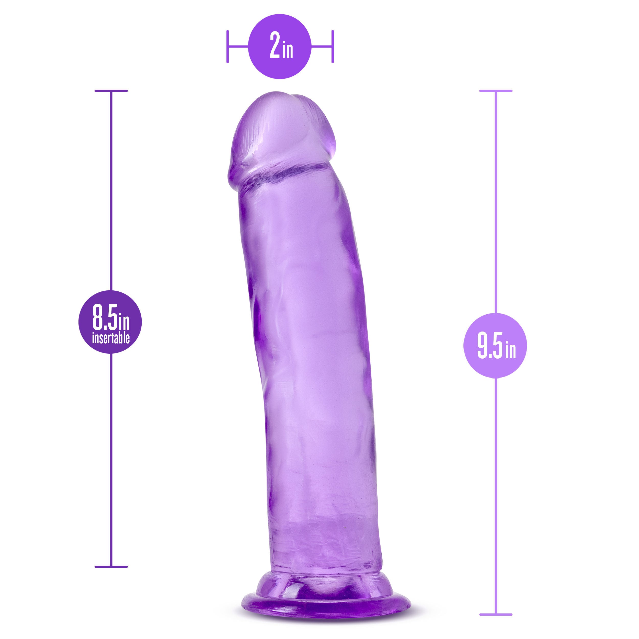 B Yours Plus Thrill N Drill (Purple) – Soft Realistic Dildo 8.5" Secondary image