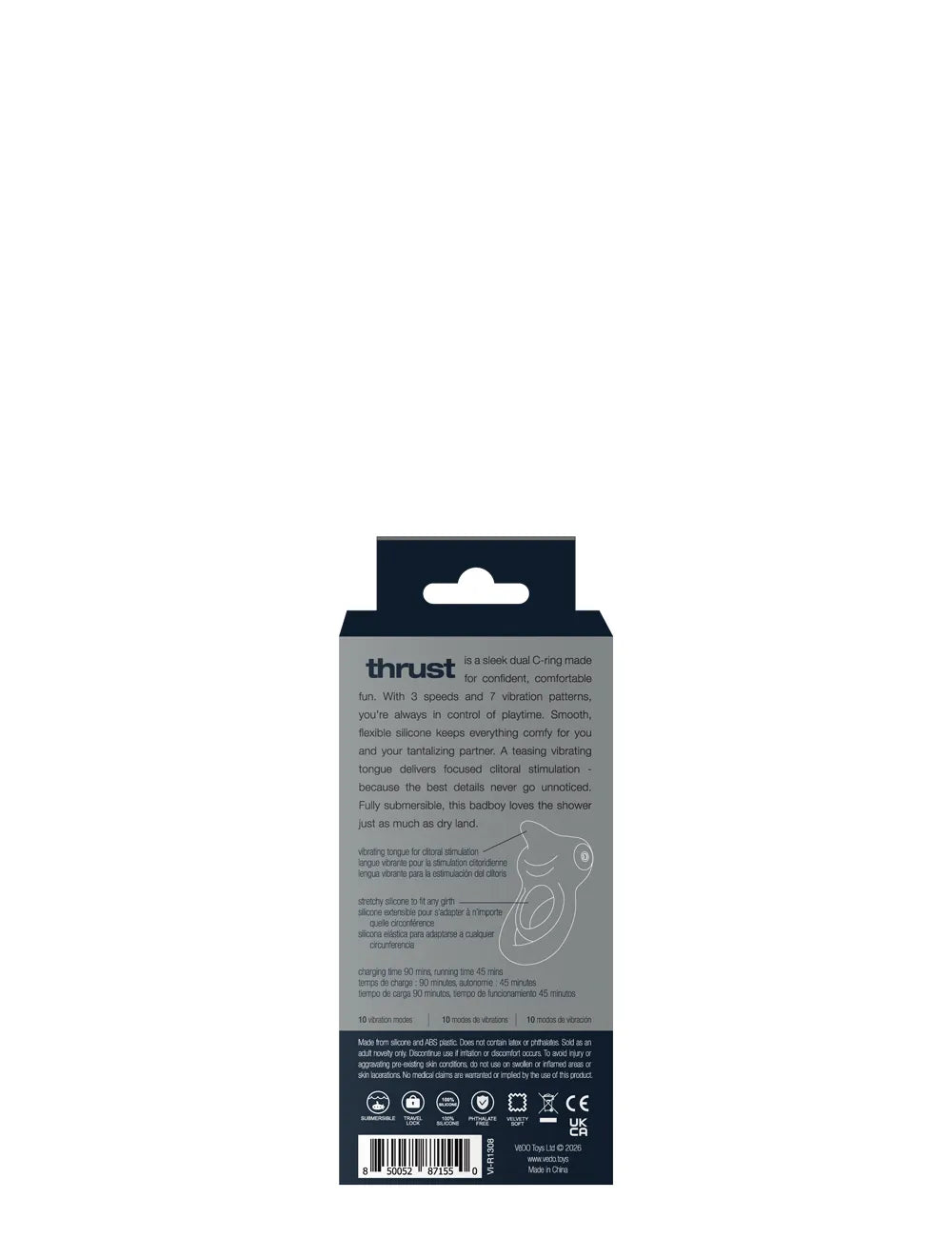 Thrust Rechargeable Dual C-Ring – Silicone Vibrating C-Ring > Cock Ring > Vibrating