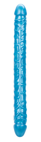 Size Queen 17 Inch Double-Ended Blue Dildo for Intimate Play Double Dongs