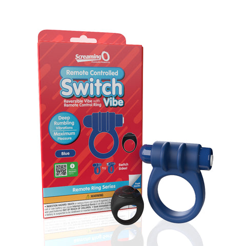 Screaming O Remote Controlled Switch Vibrating Ring Blue – Versatile Deep Rumbling Vibrations Cock Rings Vibrating