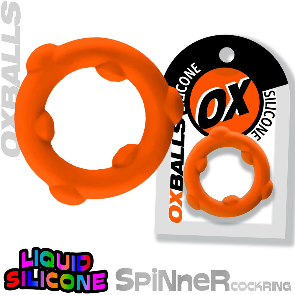 Oxballs Spinner (Black) – Mega-Stretch Silicone Cock Ring Cockrings
