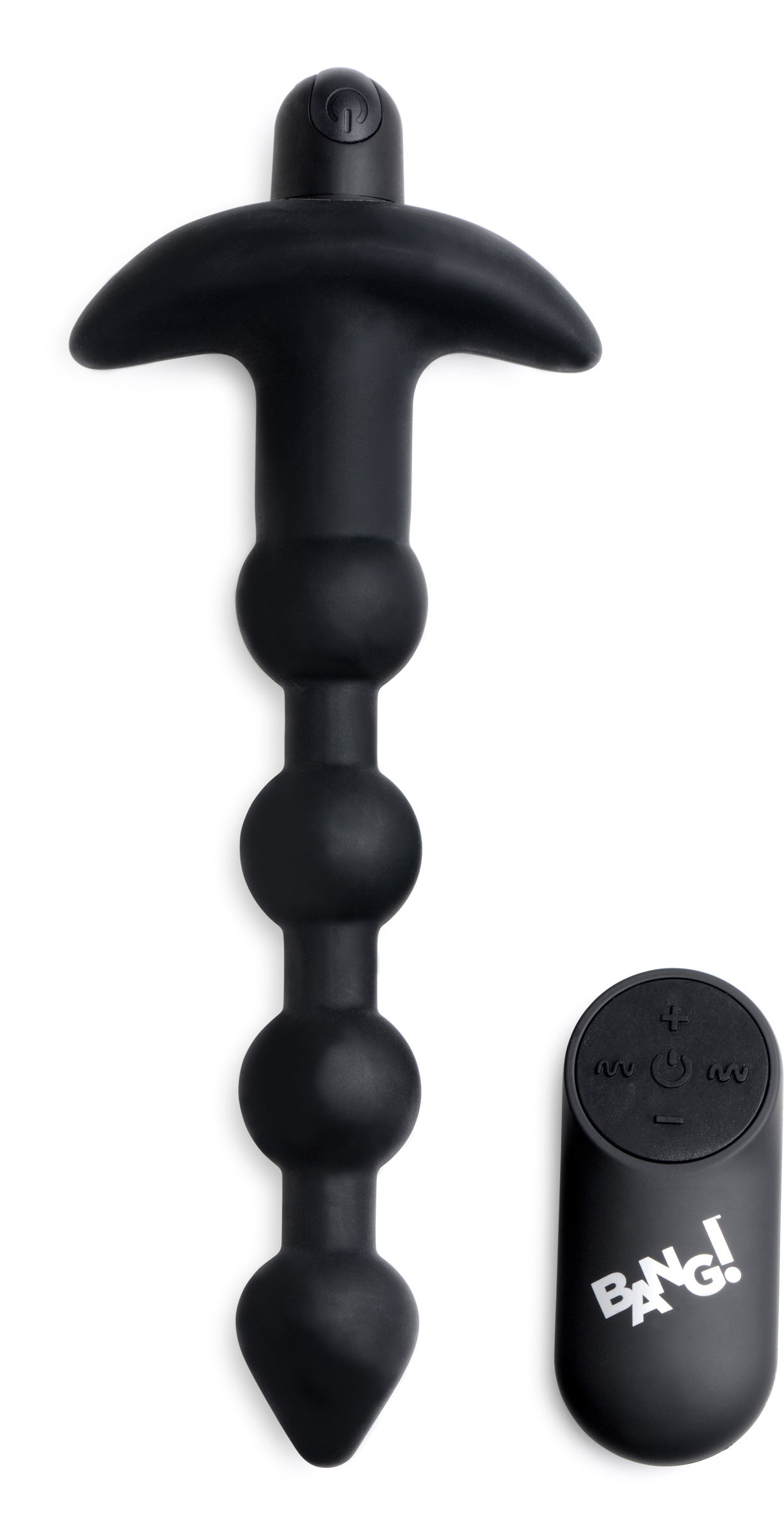 Vibrating Silicone 7.5" Anal Beads with Remote Control Black Secondary image