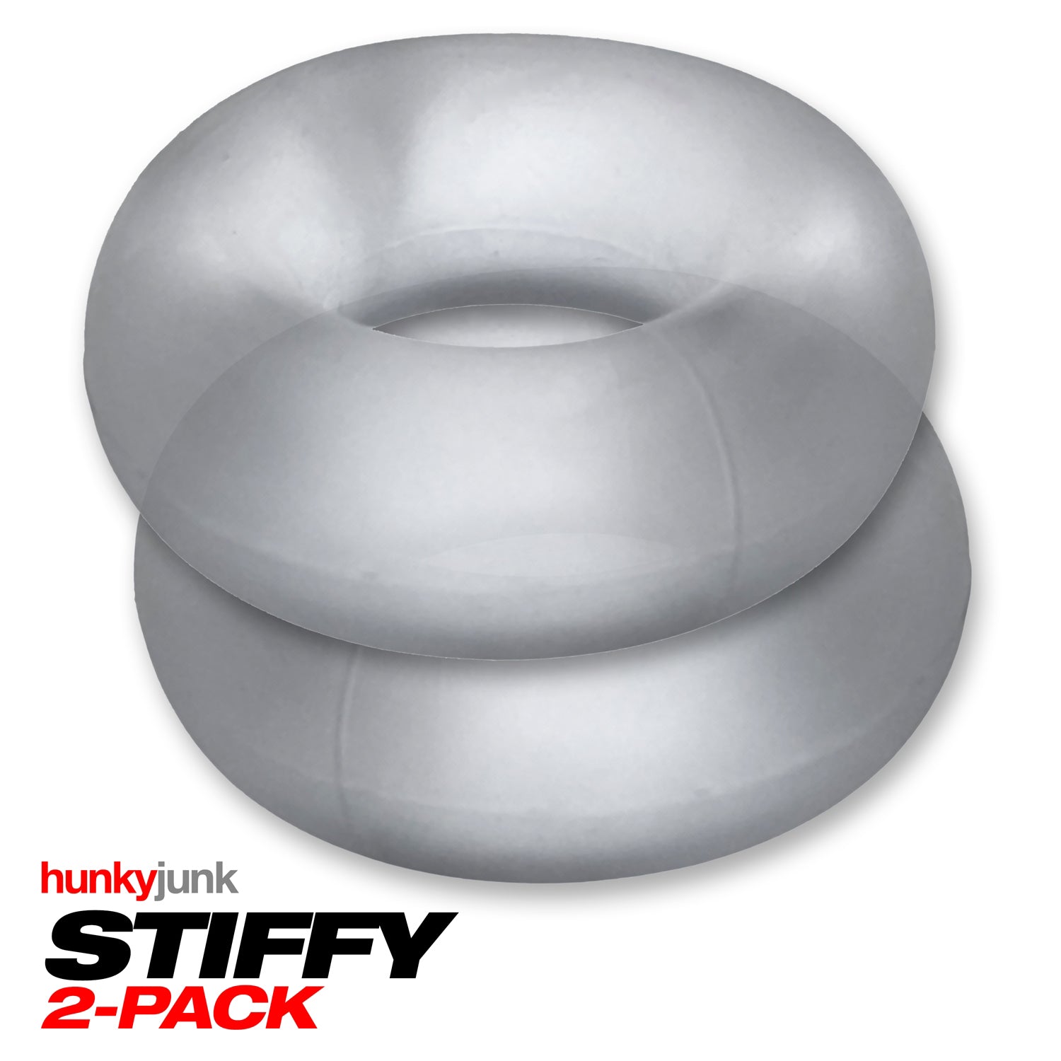 Stiffy 2 Piece Bulge Cockrings by HunkyJunk Ice Clear COCK RING Set