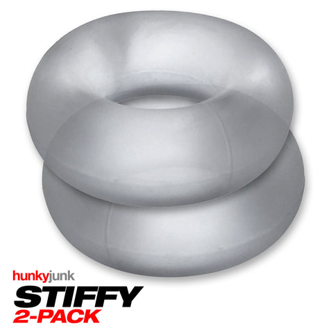 Stiffy 2 Piece Bulge Cockrings by HunkyJunk Ice Clear COCK RING Set