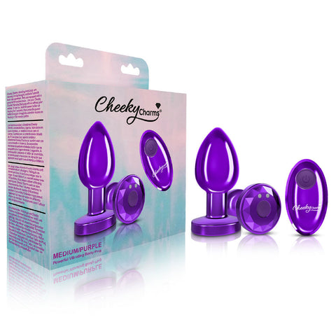 Viben Vibrating Purple Metal Anal Plug Medium with Remote Butt Plugs - Vibrating