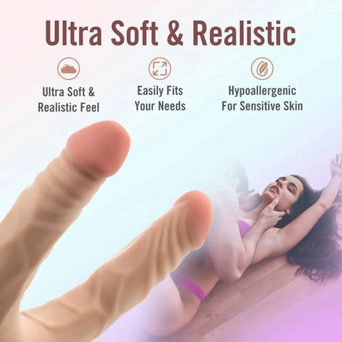 Dr. Skin Plus 14 Inch Posable Double Dong – Dual-Ended Dildo Beige > Dildos > Double Dildos
