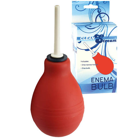 Clean Stream Red Enema Bulb Compact Travel Friendly Douches