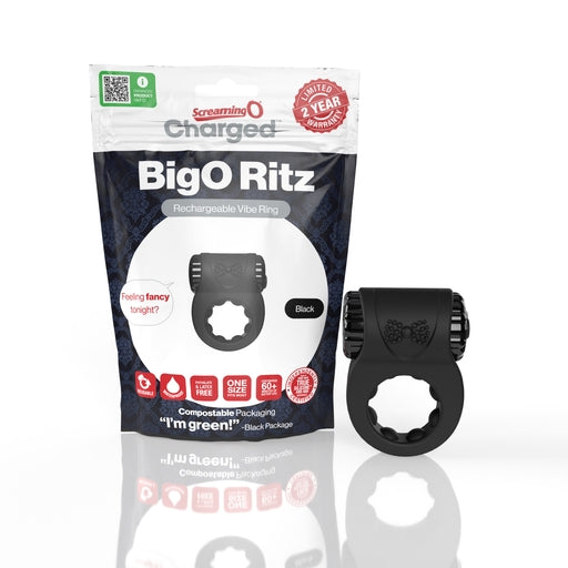 Screaming O Ritz Black – Rechargeable Vibrating Pleasure Ring Black Cock Rings Vibrating