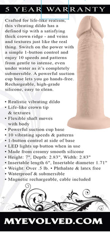 6 Inch Girthy Dark Vibrating Dildo with 10 Speed Patterns Dongs Realistic