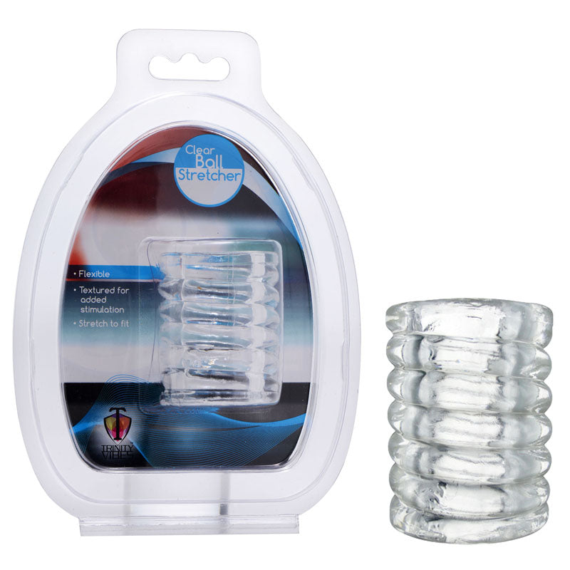 Trinity Spiral Ball Stretcher for Enhanced Sensation and Pleasure Clear Ball Stretcher