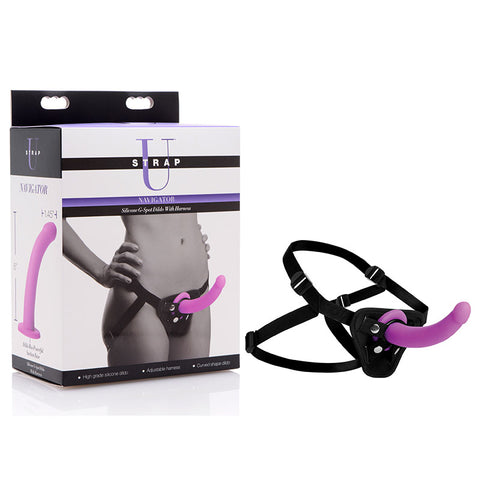 XR Navigator Strap On Adjustable Harness With G Spot Dildo 7" Inches Purple Purple > Dildos > Strap On Harnesses