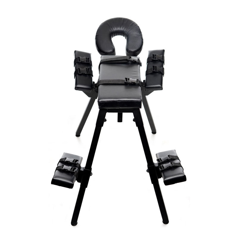 Master Series Obedience Extreme Sex Bench with Restraint Straps in Black PU Leather, 27 Inch Height, 50 Inch Width > Sex Toys > Sex Furniture