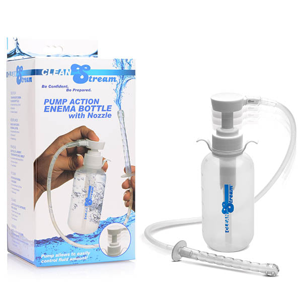 CleanStream Pump Action Enema Bottle with Nozzle 300 Milliliters Clear Douches